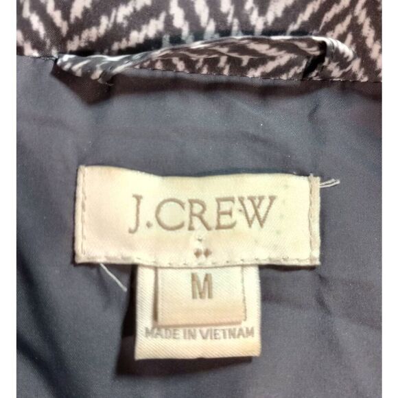 J Crew Vest Ladies‎ Medium Gray Herringbone Puffer Down Filled - Picture 5 of 7